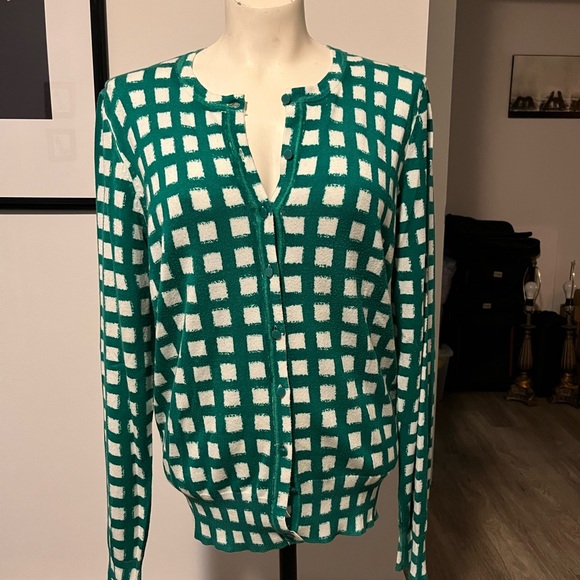 White and Green Cardigan - Picture 2 of 2